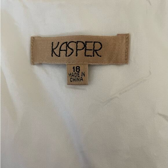 Kasper Women Top 18 Ivory Decorative Bodice Career Layering Professional Neutral - Picture 2 of 11